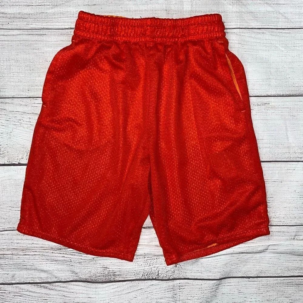 Athletic works youth boys L 10-12 orange athletic shorts w/pockets